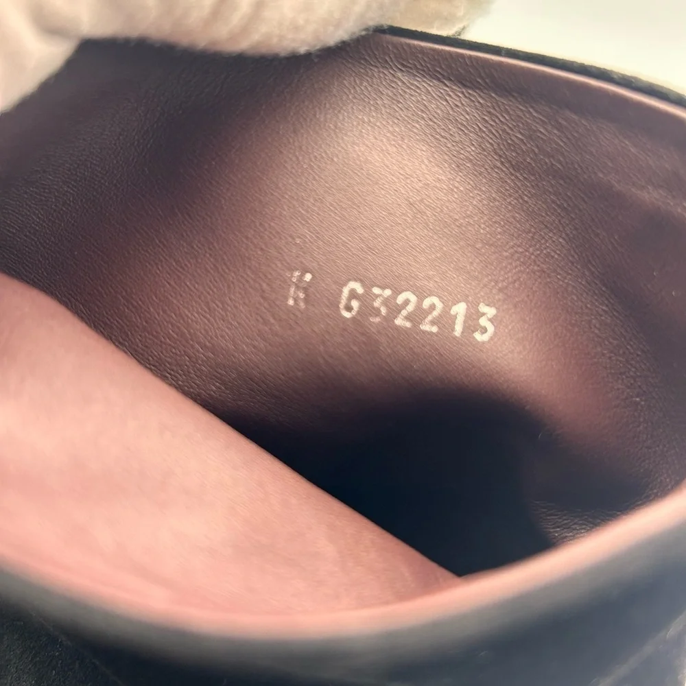 CHANEL Black Suede CC Calfskin Short Boots Made in Italy Size 38 Box Dustbags - Picture 8 of 15